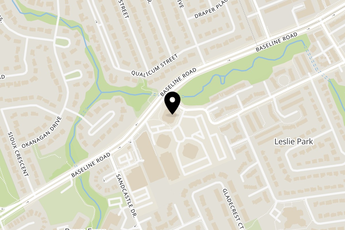 Map showing the location of That's Bananas on 2932 Baseline Road in Ottawa